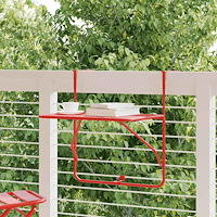 vidaXL Balkongbord röd 60x40 cm stål