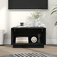 vidaXL Tv-bänk svart 60x35x35 cm massiv furu