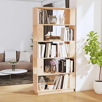 vidaXL Bokhylla/rumsavdelare 80x25x163,5 cm massiv furu