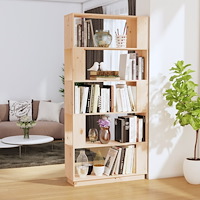 vidaXL Bokhylla/rumsavdelare 80x25x163,5 cm massiv furu