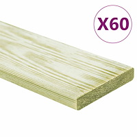 vidaXL Trallbrädor 60 st 7,2 m² 1m impregnerad massiv furu