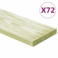 vidaXL Trallbrädor 72 st 8,64 m² 1m impregnerad massiv furu