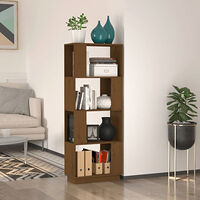 vidaXL Bokhylla/Rumsavdelare honungsbrun 51x25x132 cm massiv furu