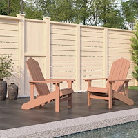 vidaXL Däckstolar för trädgården 2 st HDPE brun