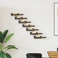 vidaXL Väggmonterat vinställ för 7 flaskor vit metall