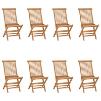 vidaXL Hopfällbara trädgårdsstolar 8 st massiv teak
