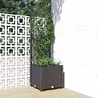 vidaXL Trädgårdskruka med spaljé svart 40x40x136 cm PP