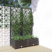 vidaXL Trädgårdskruka med spaljé svart 80x40x121,5 cm PP