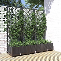 vidaXL Trädgårdskruka med spaljé svart 120x40x121,5 cm PP