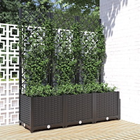 vidaXL Trädgårdskruka med spaljé svart 120x40x136 cm PP