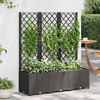 vidaXL Trädgårdskruka med spaljé svart 120x40x136 cm PP