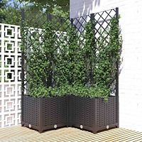 vidaXL Odlingslåda med spaljé svart 80x80x136 cm PP