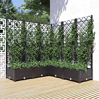 vidaXL Odlingslåda med spaljé svart 120x120x121,5 cm PP