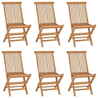 vidaXL Hopfällbara trädgårdsstolar 6 st massiv teak