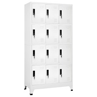 vidaXL Förvaringsskåp vit 90x45x180 cm stål