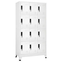 vidaXL Förvaringsskåp vit 90x45x180 cm stål