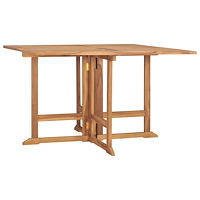 vidaXL Hopfällbart matbord för trädgården 110x110x75 cm massiv teak