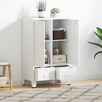 vidaXL Industriell garderob vit 67x35x107 cm stål