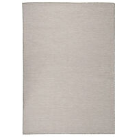 vidaXL Utomhusmatta plattvävd 140x200 cm taupe