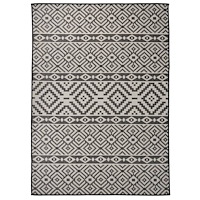 vidaXL Utomhusmatta plattvävd 200x280 cm svarta ränder
