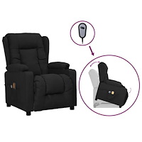 vidaXL massagefåtölj med uppresningshjälp svart tyg