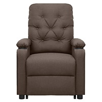 vidaXL Massagefåtölj med uppresningshjälp brun tyg