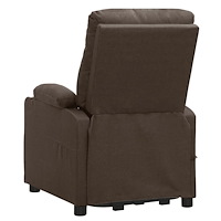 vidaXL Massagefåtölj med uppresningshjälp brun tyg