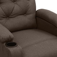 vidaXL Massagefåtölj med uppresningshjälp brun tyg