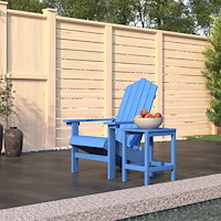 vidaXL Däckstol för trädgården med bord HDPE aquablå