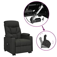 vidaXL fåtölj med uppresningshjälp svart tyg