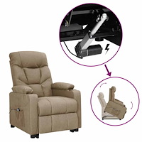 vidaXL fåtölj med uppresningshjälp taupe tyg