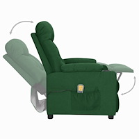 vidaXL Massagefåtölj med uppresningshjälp mörkgrön tyg