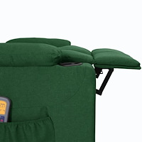 vidaXL Massagefåtölj med uppresningshjälp mörkgrön tyg