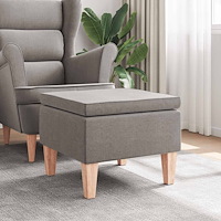 vidaXL Pall med träben taupe tyg