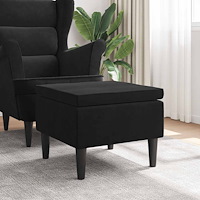 vidaXL Pall med träben svart sammet