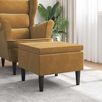 vidaXL Pall med träben brun sammet