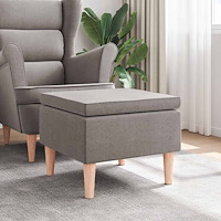 vidaXL Pall med träben taupe tyg