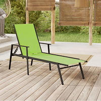 vidaXL Solsäng stål och textilene grön