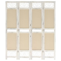 vidaXL Rumsavdelare 4 paneler gräddvit 140x165 cm tyg