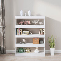 vidaXL Bokhylla/Rumsavdelare högglans vit 100x30x135 cm
