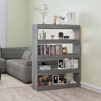 vidaXL Bokhylla/Rumsavdelare grå sonoma 100x30x135 cm