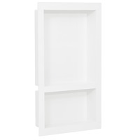 vidaXL Infälld duschhylla niche 2 hyllor matt vit 41x69x9 cm