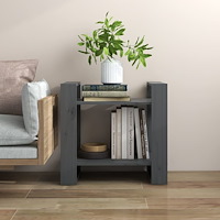 vidaXL Bokhylla/Rumsavdelare grå 60x35x57 cm massiv furu
