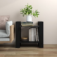 vidaXL Bokhylla/Rumsavdelare svart 60x35x57 cm massiv furu