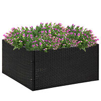 vidaXL Odlingslåda svart 80x80x40 cm konstrotting