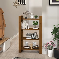 vidaXL Bokhylla/Rumsavdelare honungsbrun 80x35x125 cm massiv furu