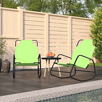 vidaXL Gungande solsängar 2 st grön stål och textilene