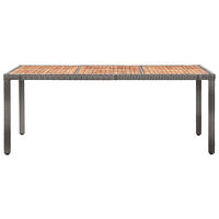 vidaXL Trädgårdsbord 190x90x75 cm konstrotting och akaciaträ grå