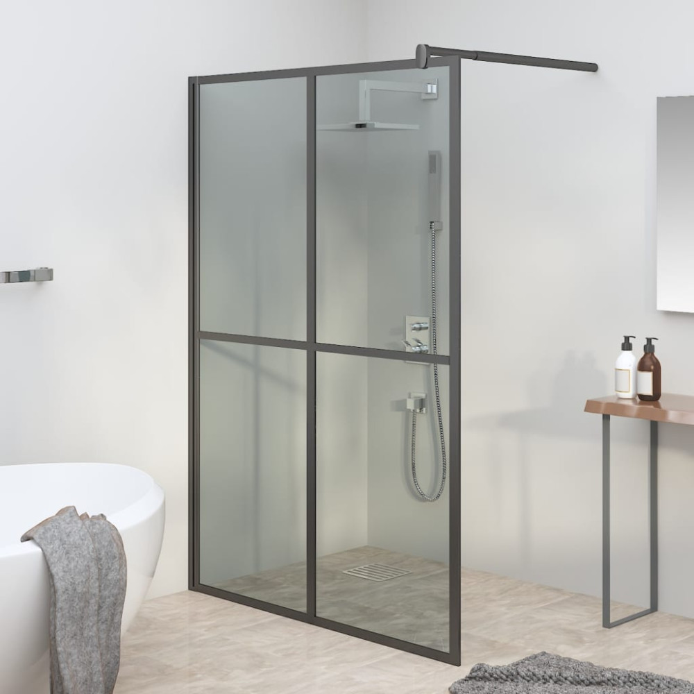 Duschvägg 140x195 cm mörkt härdat glas