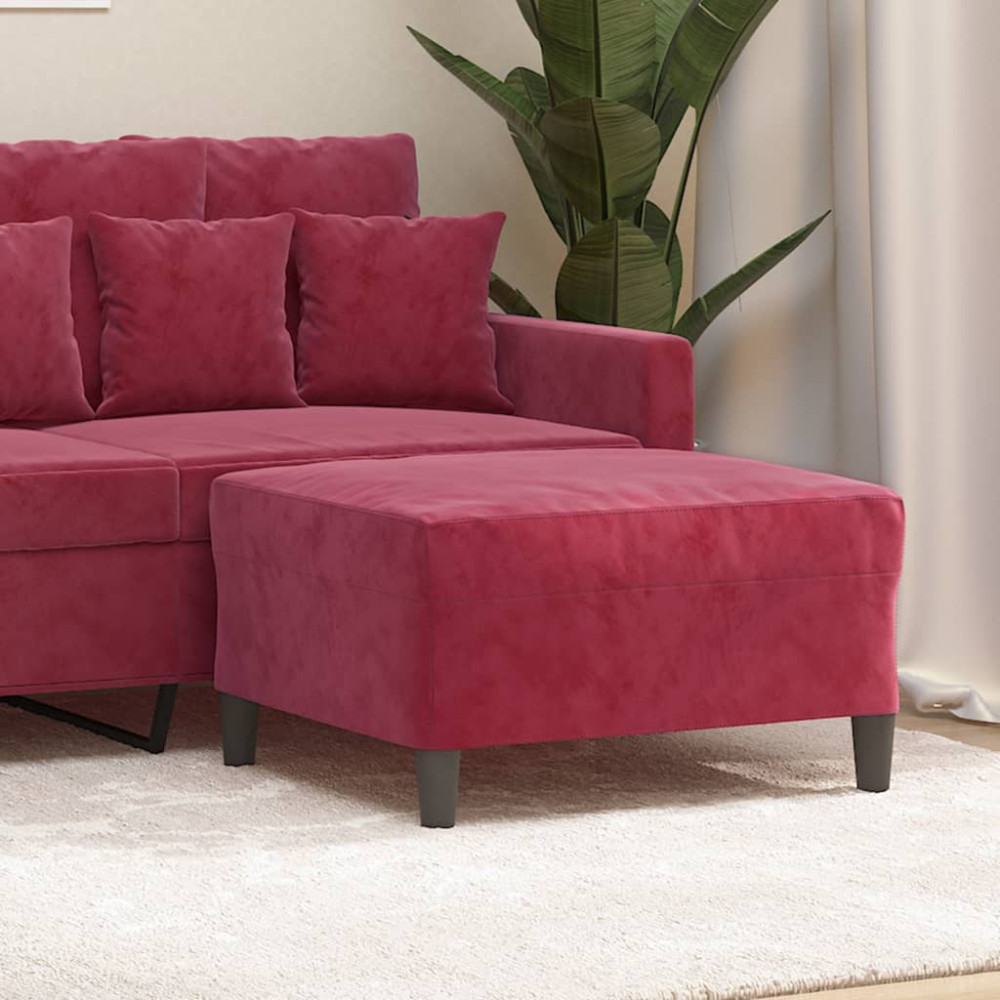 Fotpall vinröd 70x55x41 cm sammet